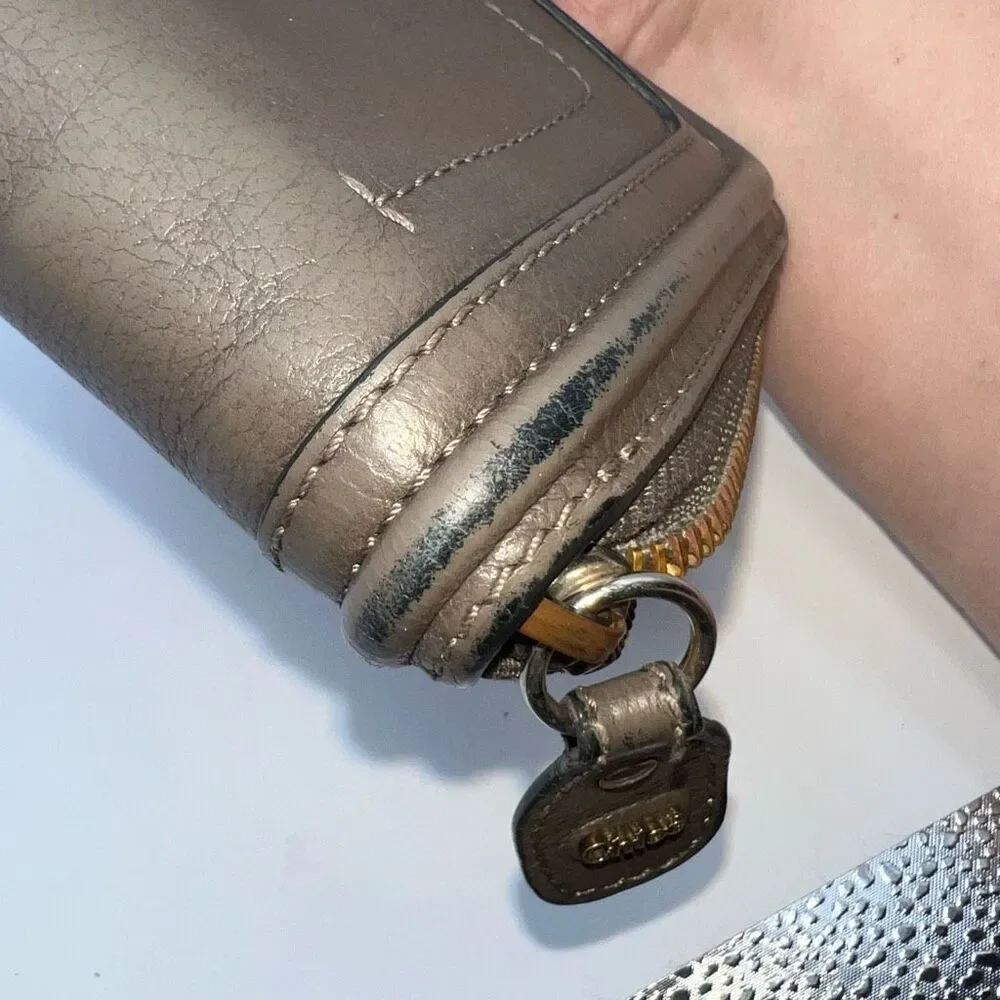 Chloe Rock Calfskin Party Long Zip Wallet with FULL INCLUSION